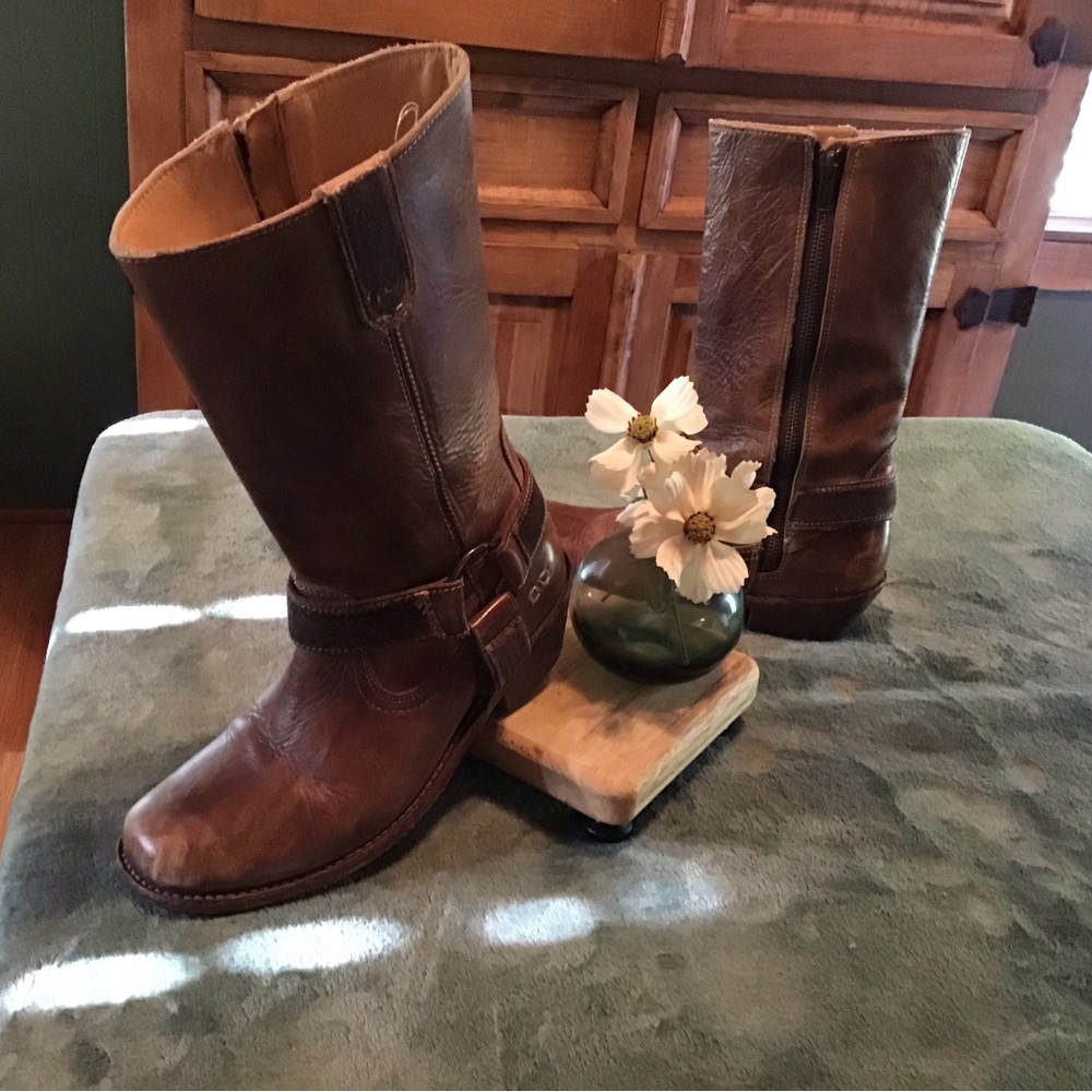 Bed Stu Rustic Brown Leather Heeled Boots - Picture 3 of 15